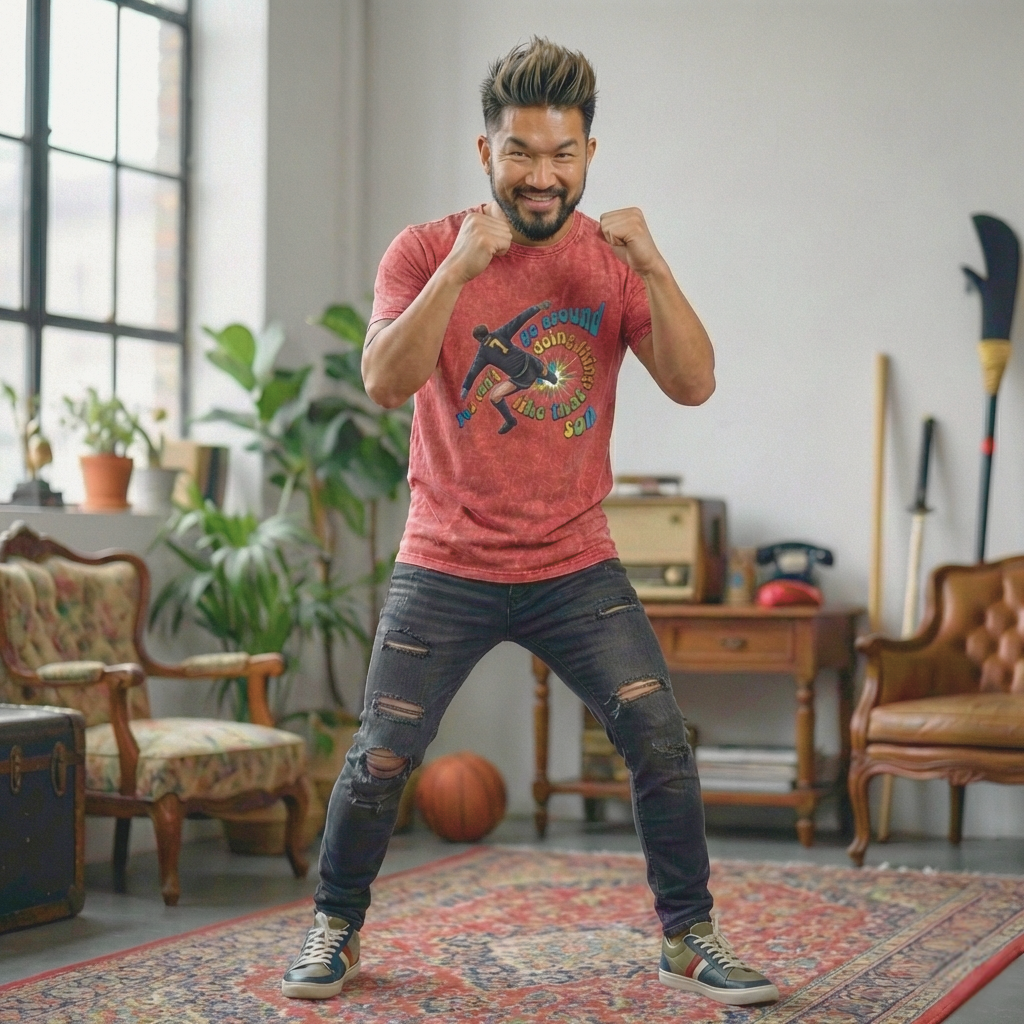 The King’s Kung-Fu Tee - Eric Cantona Tribute, Denim Collection