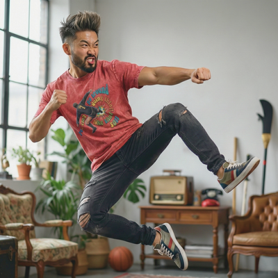 The King’s Kung-Fu Tee - Eric Cantona Tribute, Denim Collection