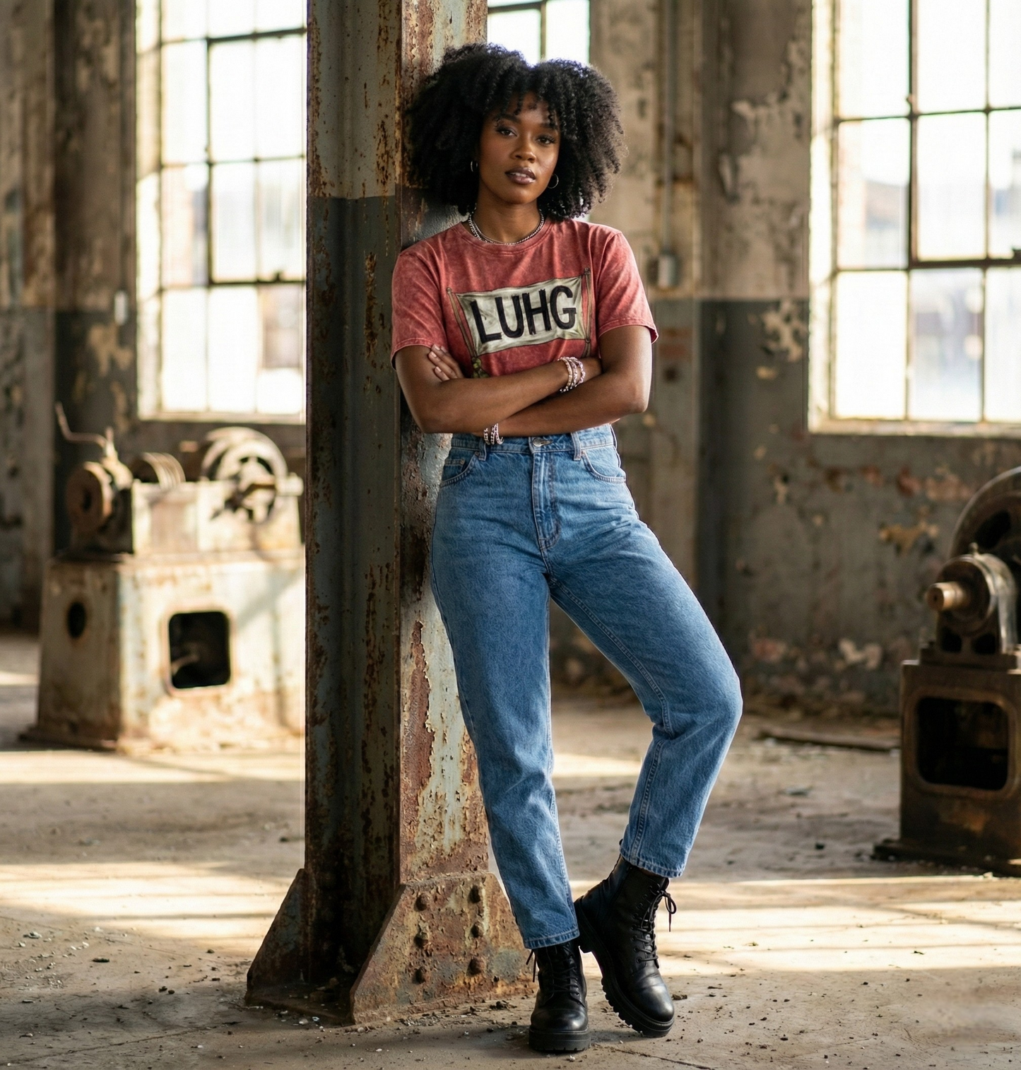 The LUHG 'Terrace Banner' Tee, Denim Collection