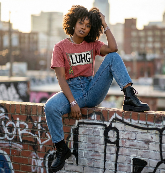 The LUHG 'Terrace Banner' Tee, Denim Collection