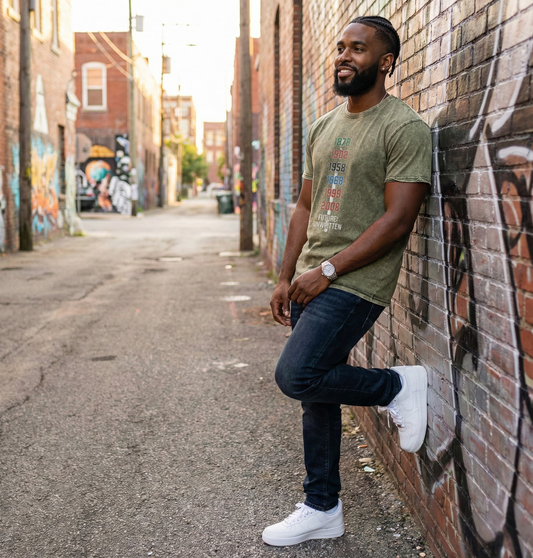 The 'Defined By History' Timeline Tee, Denim Collection